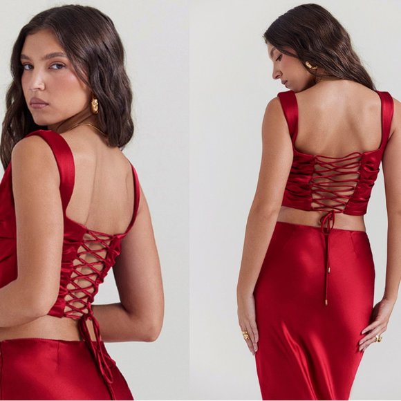 HOUSE OF CB 'Una' Ruby Lace-Back Corset NWOT - Picture 4 of 7